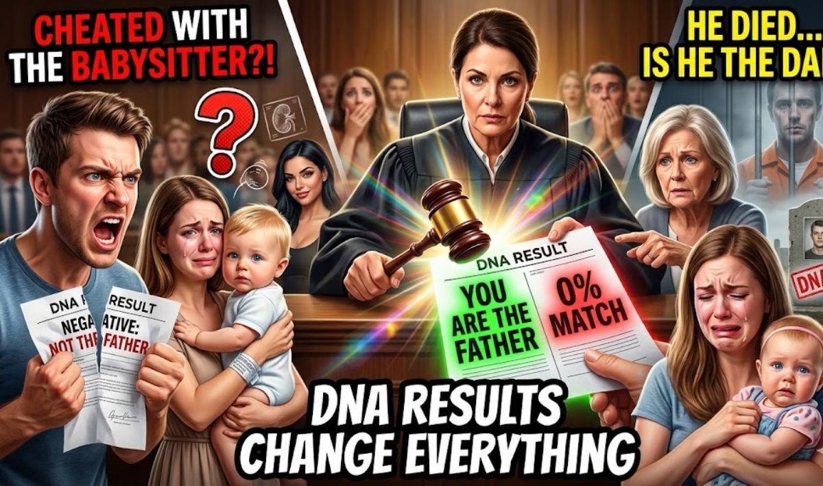 “DNA Courtroom Chaos: Babysitter Affair, One‑Kidney Baby, Secret Jailhouse Dad & Dead Lover’s Family Explode as Shocking Paternity Results Destroy Lies, Save Marriages and Rewrite Children’s Lives Forever”