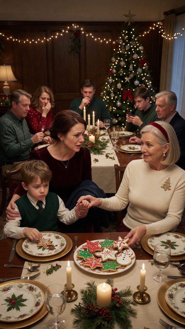 At Christmas Dinner, My Son Reached For A Cookie But My Mom Forbade Him To Eat