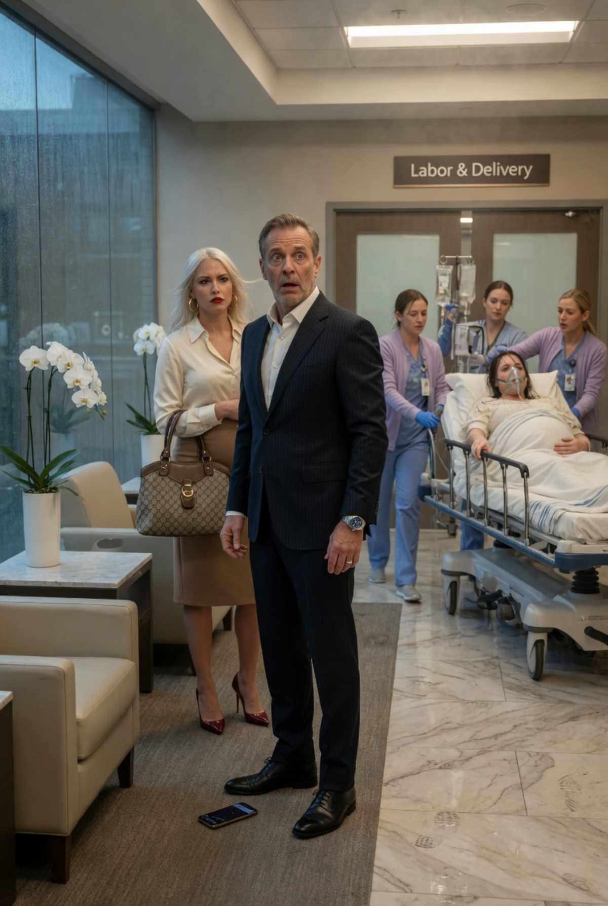 HE BROUGHT HIS YOUNG MISTRESS TO THE HOSPITAL—THEN SAW HIS EX-WIFE BEING RUSHED INTO LABOR WITH HIS SECRET SON