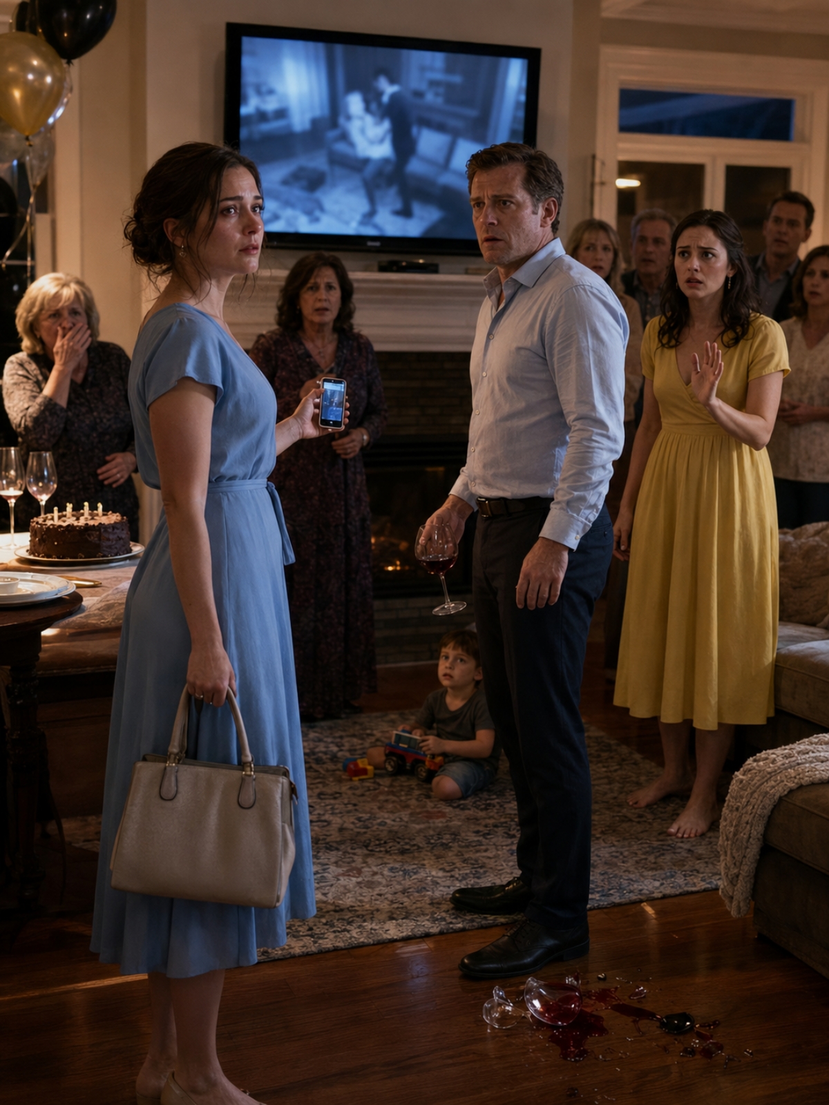 MY HUSBAND ACCUSED ME OF CHEATING IN FRONT OF HIS ENTIRE FAMILY—SO I CONNECTED MY PHONE TO THE TV AND LET HIS SISTER BEG ME NOT TO PRESS PLAY