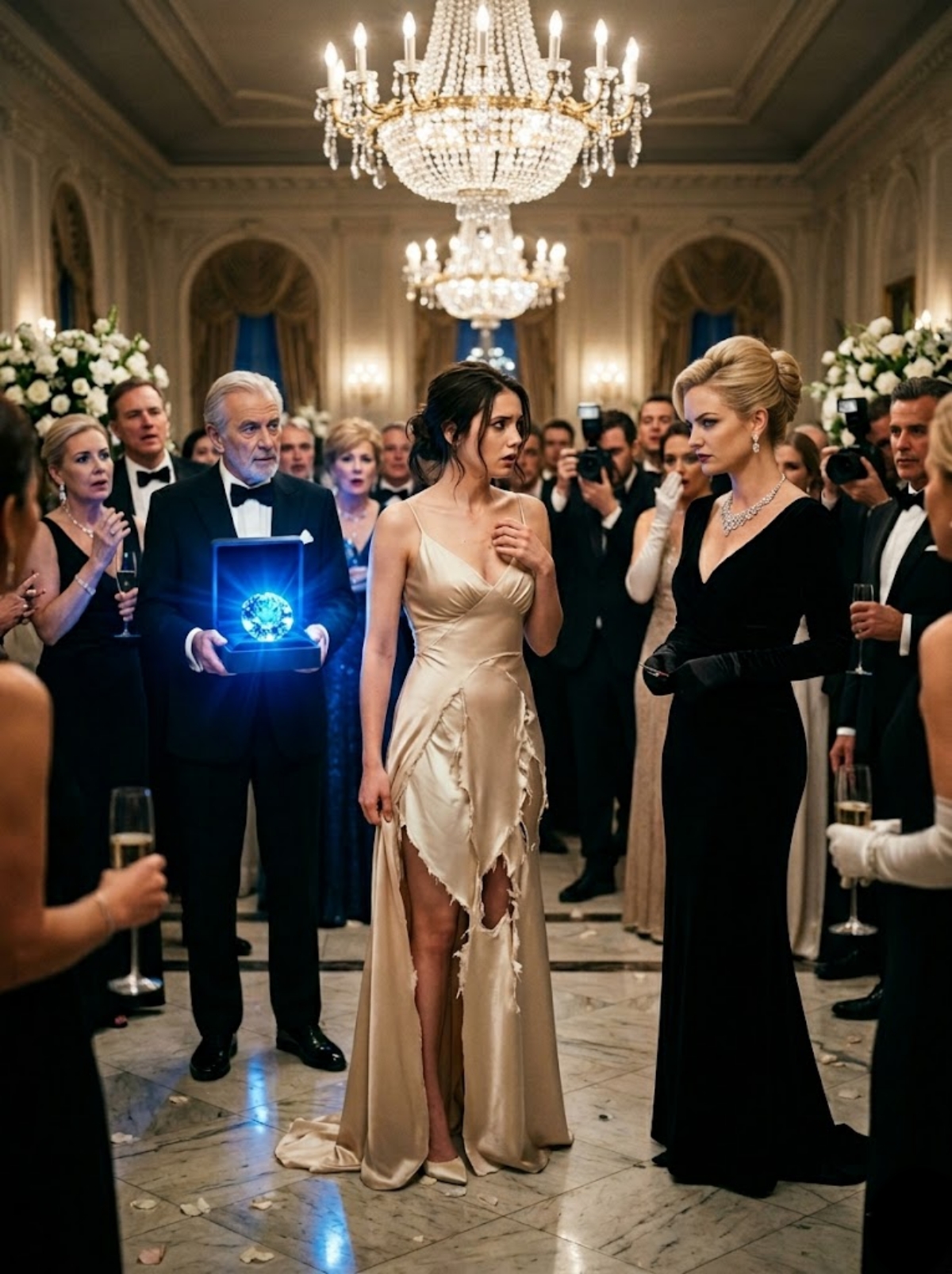 SHE MOCKED MY TORN DRESS IN FRONT OF THE WHOLE BALLROOM—THEN MY GRANDFATHER OPENED THE BLUE VELVET CASE AND DESTROYED HER DYNASTY