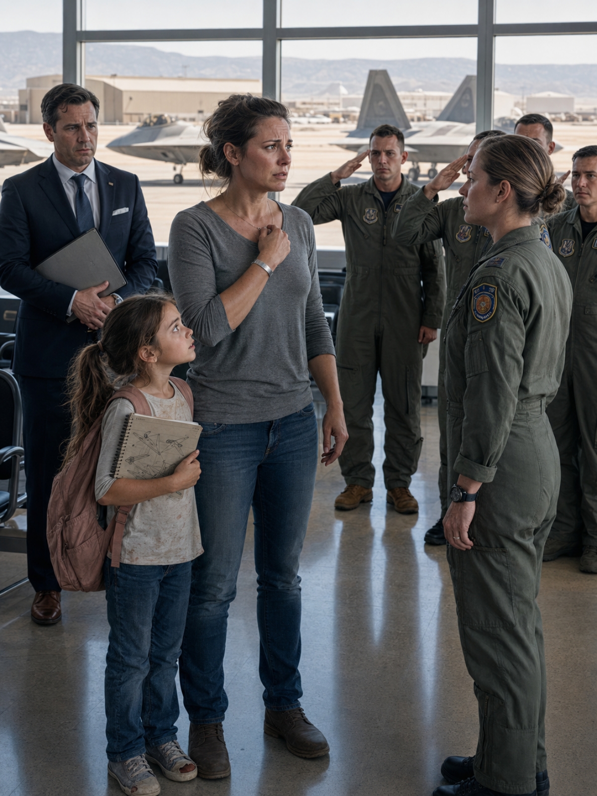 THE SINGLE MOM IN SEAT 12F WORE A SILVER TAG THAT SAID “GHOST”—WHEN THE F-22 PILOTS SAW IT, THE ENTIRE BASE STOOD UP AND SALUTED