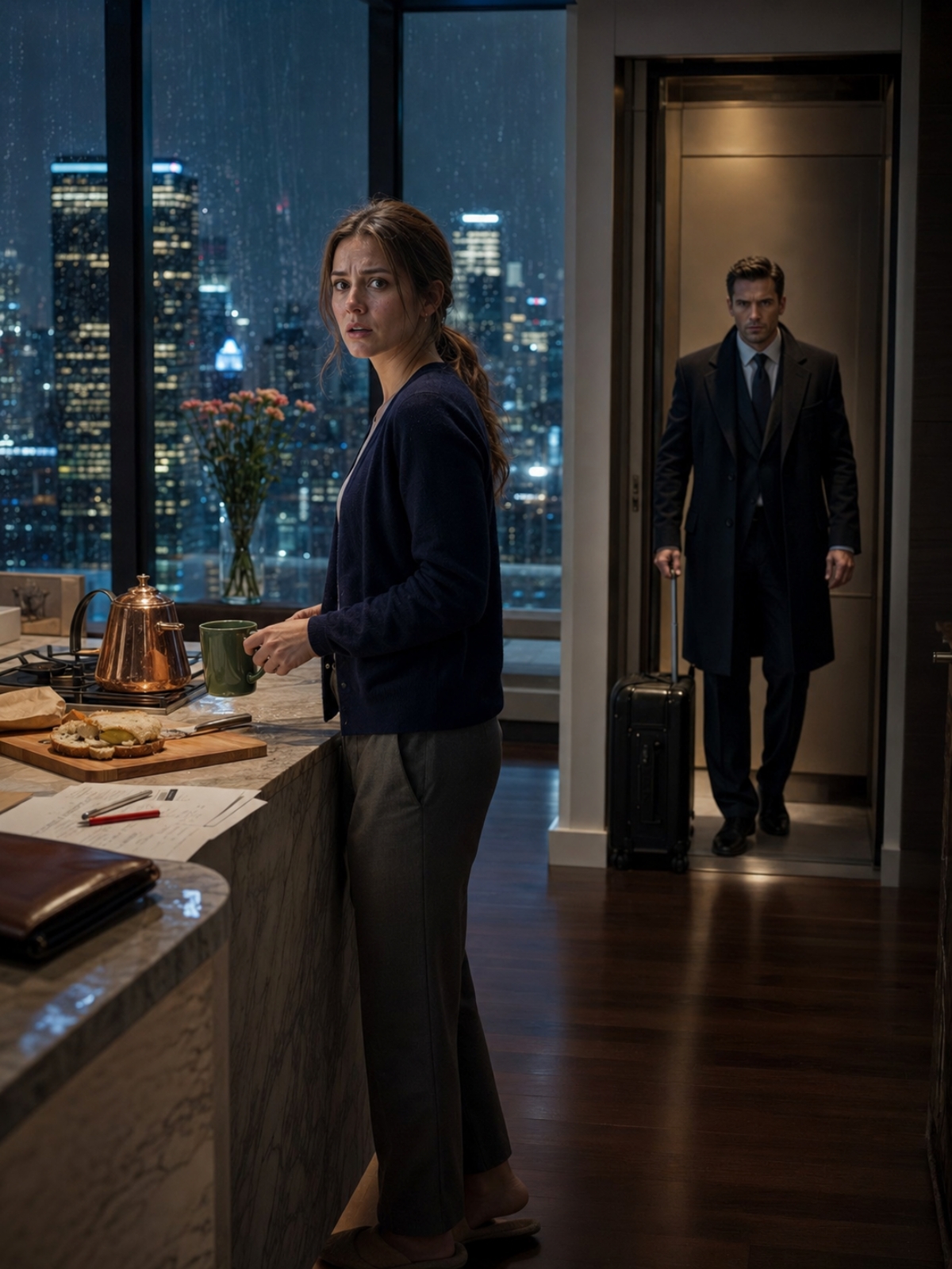 THE BILLIONAIRE WALKED INTO HIS “EMPTY” PENTHOUSE—AND FOUND ME MAKING TEA IN HIS KITCHEN