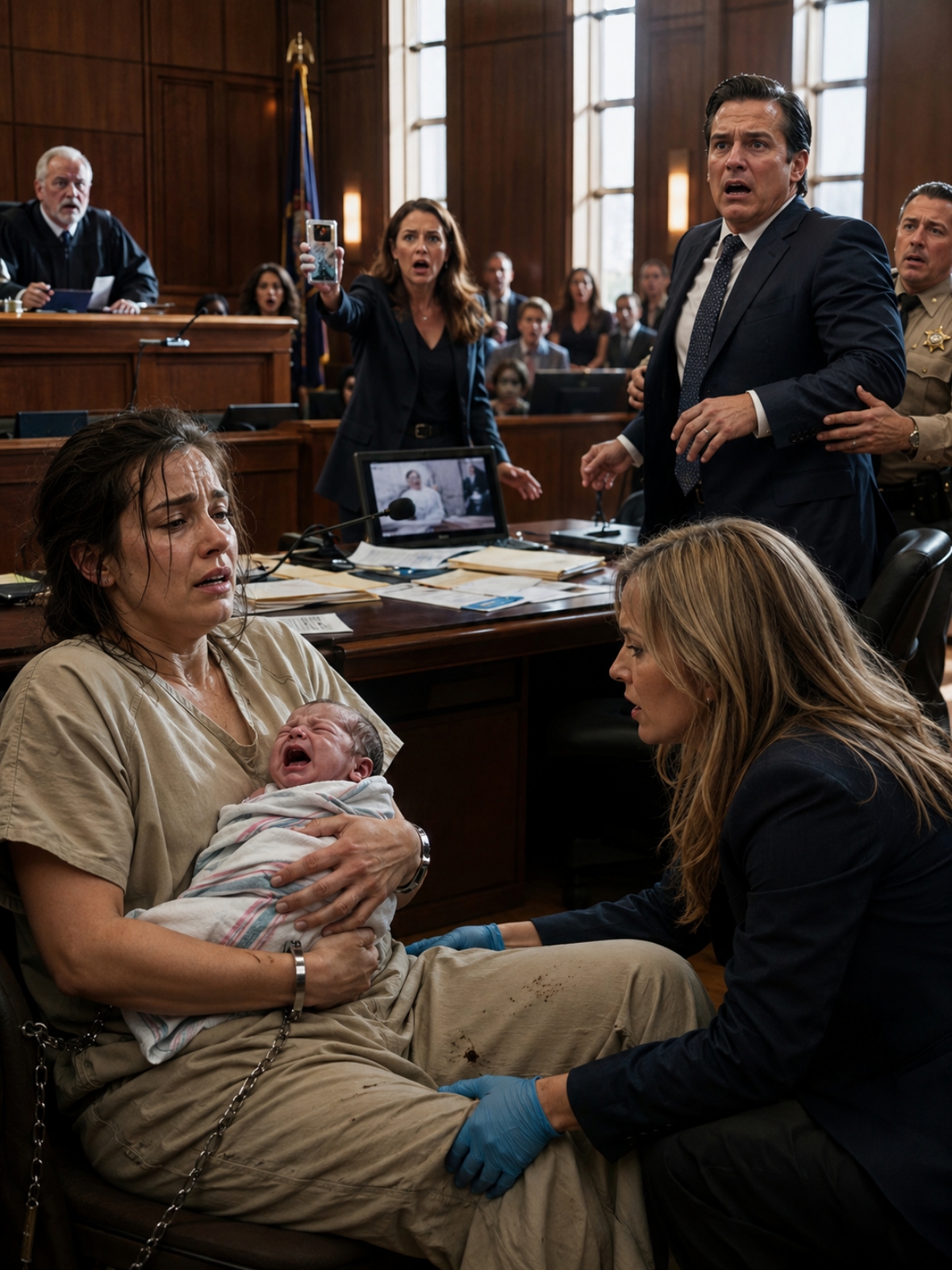 SHE GAVE BIRTH IN COURT WHILE THEY CALLED HER A MURDERER—THEN THE BABY’S FIRST CRY EXPOSED THE MAN WHO FRAMED HER