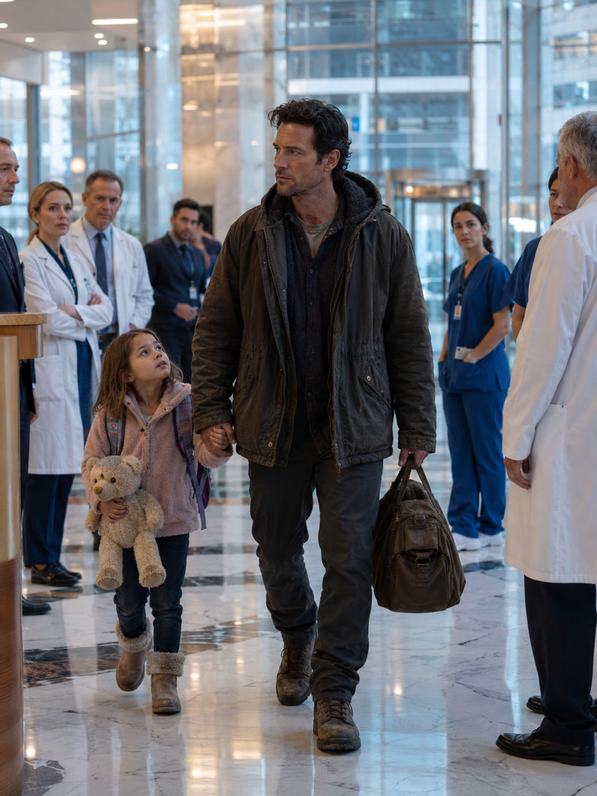 THE BILLIONAIRE CEO HAD LESS THAN ONE HOUR TO LIVE—THEN A MAN IN A DUSTY JACKET WALKED IN WITH A LITTLE GIRL AND EXPOSED THE SECRET THAT SHAMED AN ENTIRE HOSPITAL