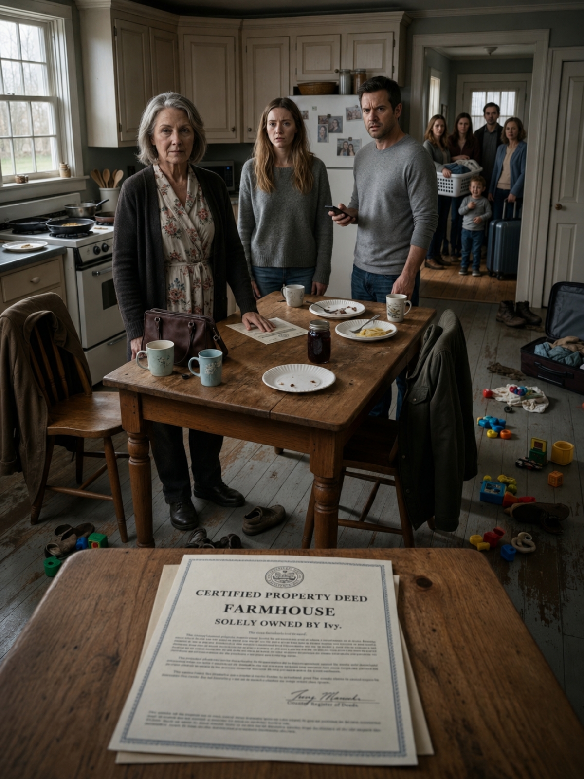 MY DAUGHTER’S HUSBAND LET HIS MOTHER TAKE OVER THE FARMHOUSE I BOUGHT FOR HER—SO I LAID THE DEED ON THE KITCHEN TABLE AND GAVE THEM UNTIL NOON TO LEAVE