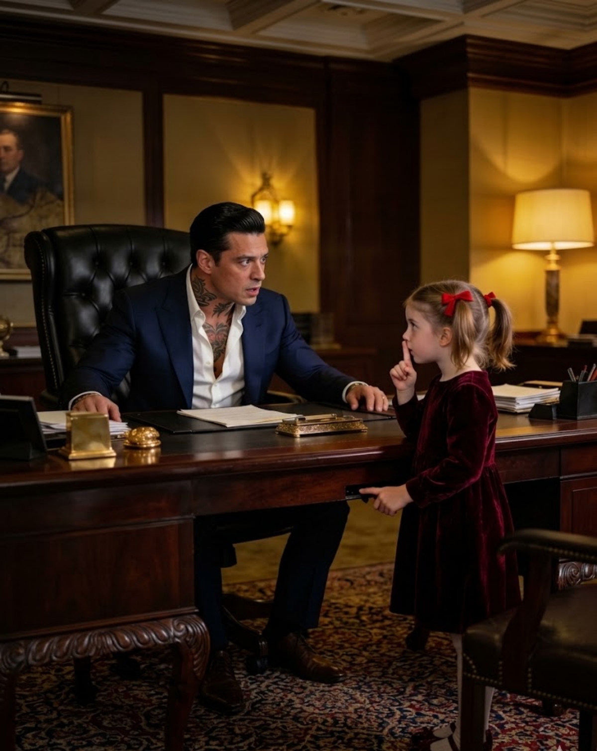 THE HOUSEKEEPER’S LITTLE GIRL FOUND A RECORDER UNDER THE MAFIA BOSS’S DESK—AND WHISPERED THE ONE NAME THAT MADE HIM CANCEL HIS OWN WEDDING