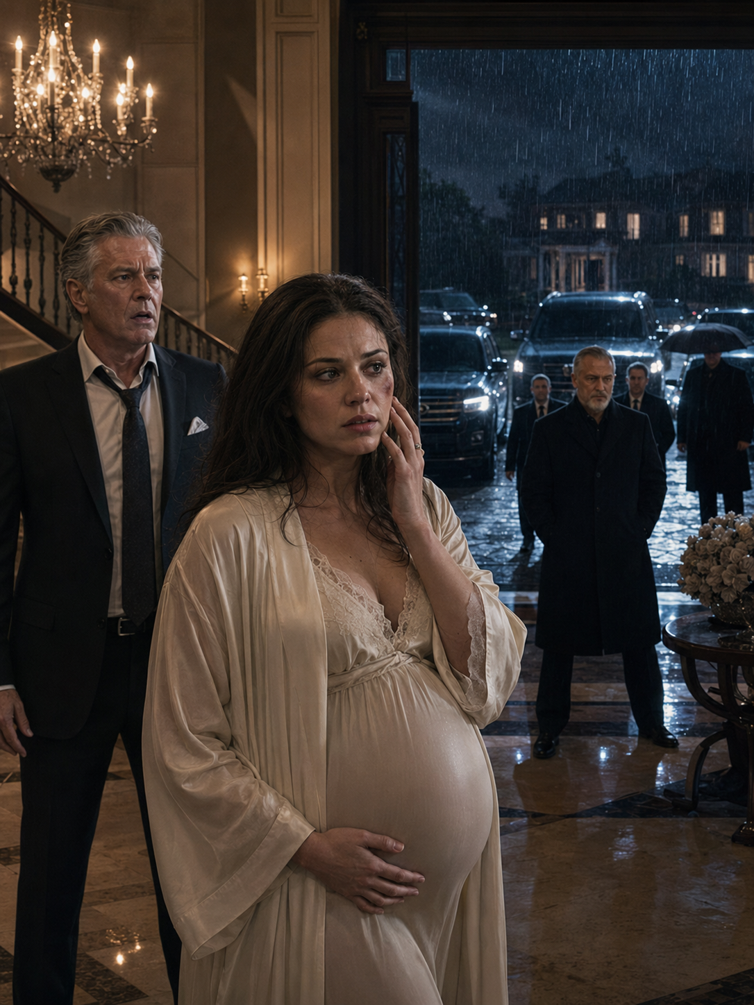 He Attacked His Pregnant Wife—Until a Line of Black Cars Arrived at His Mansion