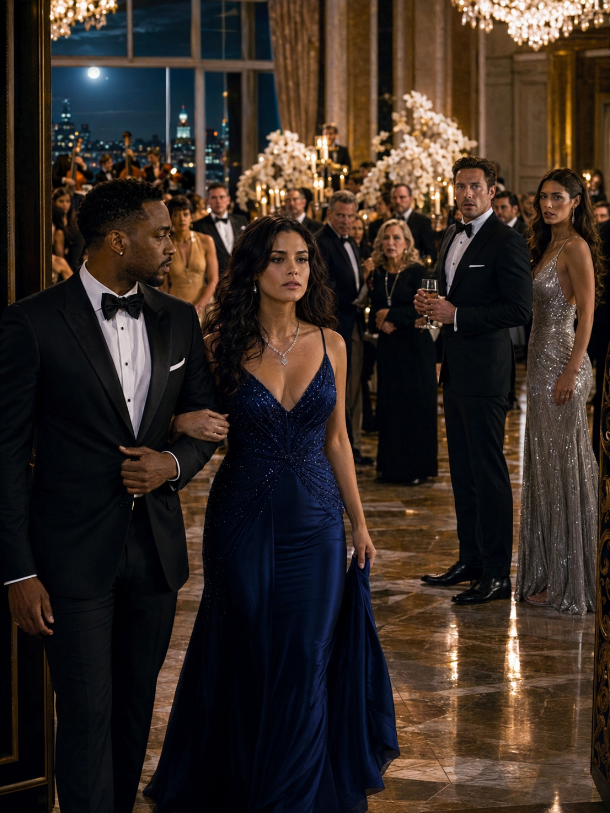 HE PUSHED HIS WIFE AWAY AND BROUGHT A MODEL TO THE GALA—THEN WATCHED HIS “BORING” WIFE WALK IN WITH THE MAN WHO ACTUALLY SAW HER