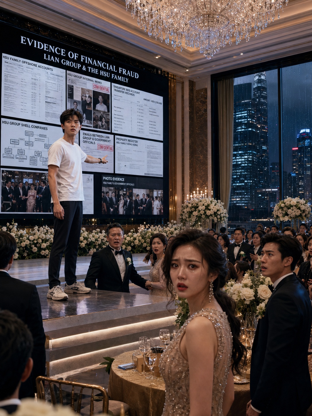SHE LAUGHED AT THE POOR-LOOKING STRANGER AT HER SISTER’S WEDDING — THEN THE GIANT SCREEN REVEALED WHY HE WAS REALLY THERE