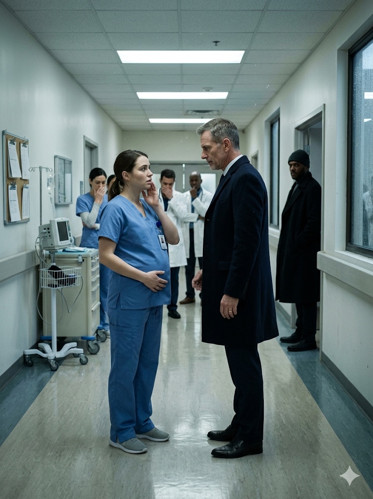 THE BILLIONAIRE SLAPPED A PREGNANT NURSE IN THE ICU—HE DIDN’T KNOW HER BROTHER OWNED THE SHADOWS HE WAS AFRAID OF