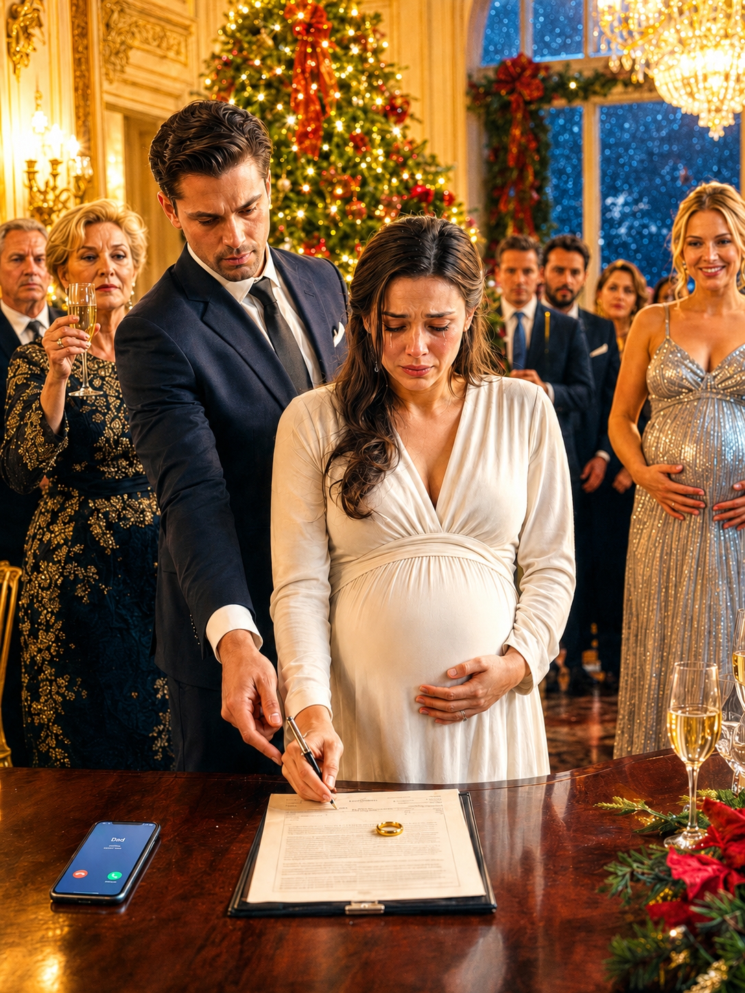 THE NIGHT HE MADE HIS PREGNANT WIFE SIGN DIVORCE PAPERS AT CHRISTMAS, HE DIDN’T KNOW HER FATHER OWNED THE HOUSE