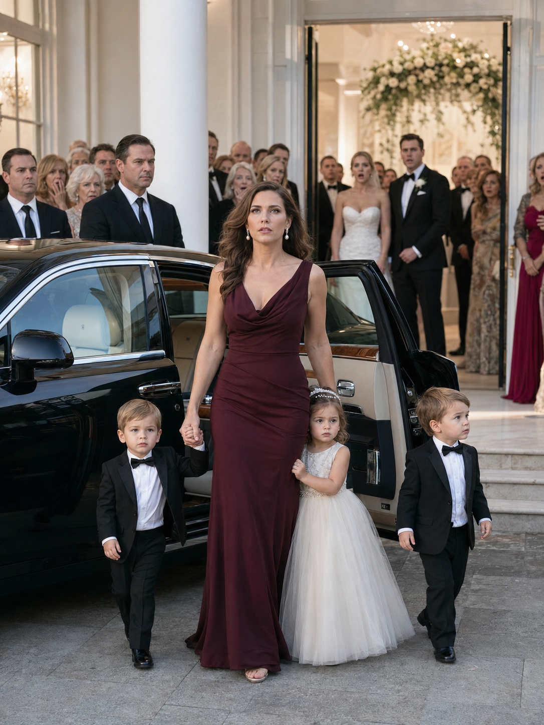 THE WOMAN HE INVITED TO HUMILIATE ARRIVED IN A ROLLS-ROYCE WITH HIS THREE CHILDREN