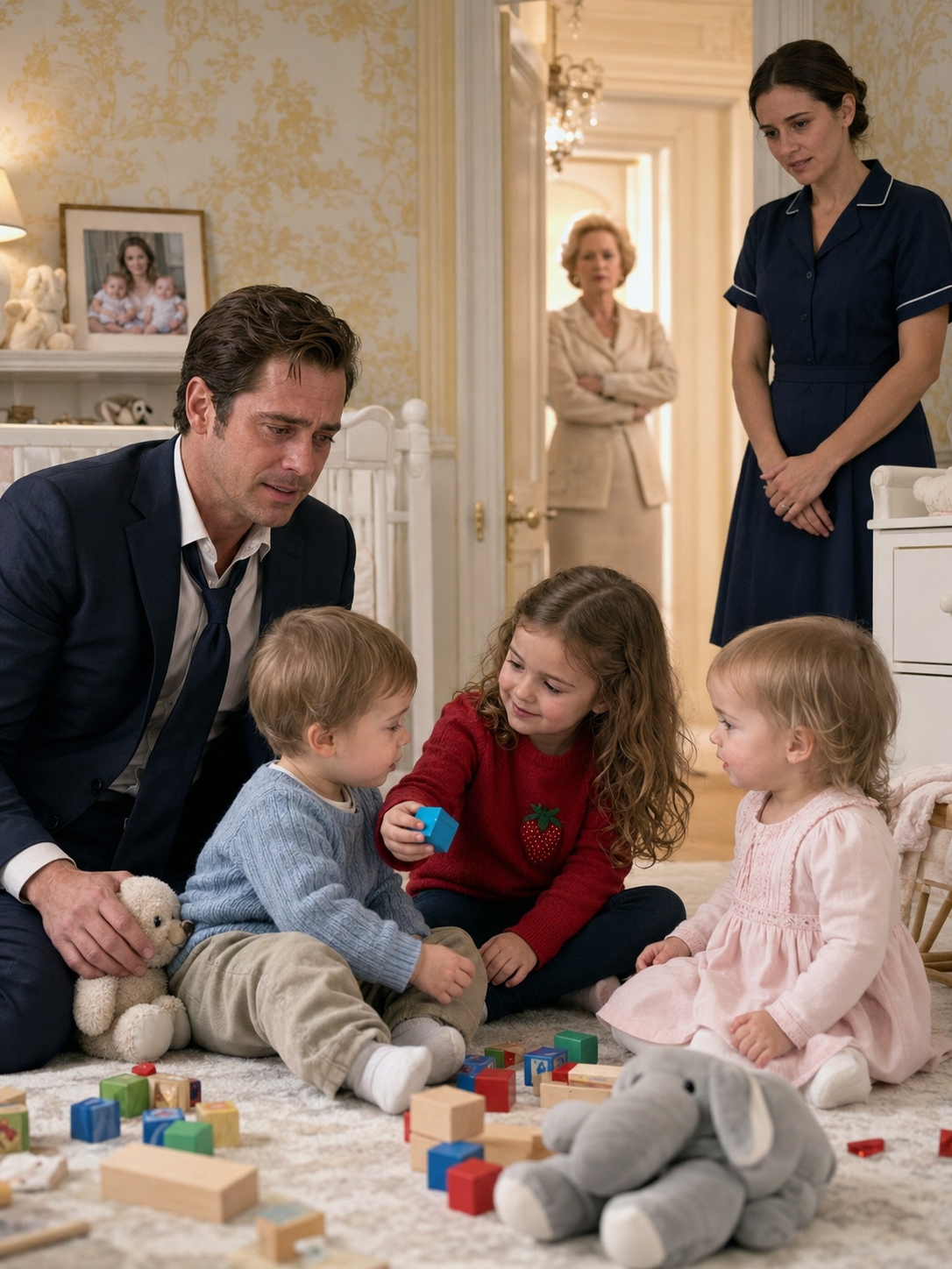 THE BILLIONAIRE’S TWINS ONLY STOPPED CRYING FOR THE MAID’S LITTLE GIRL—THEN HIS FAMILY TRIED TO THROW THEM BOTH OUT BEFORE THE SECRET GOT EXPOSED