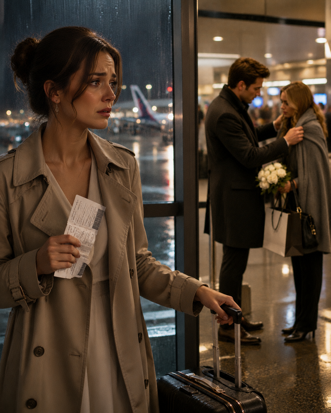 He picked up his first love, oblivious to me boarding the plane—and I ignored his messages.